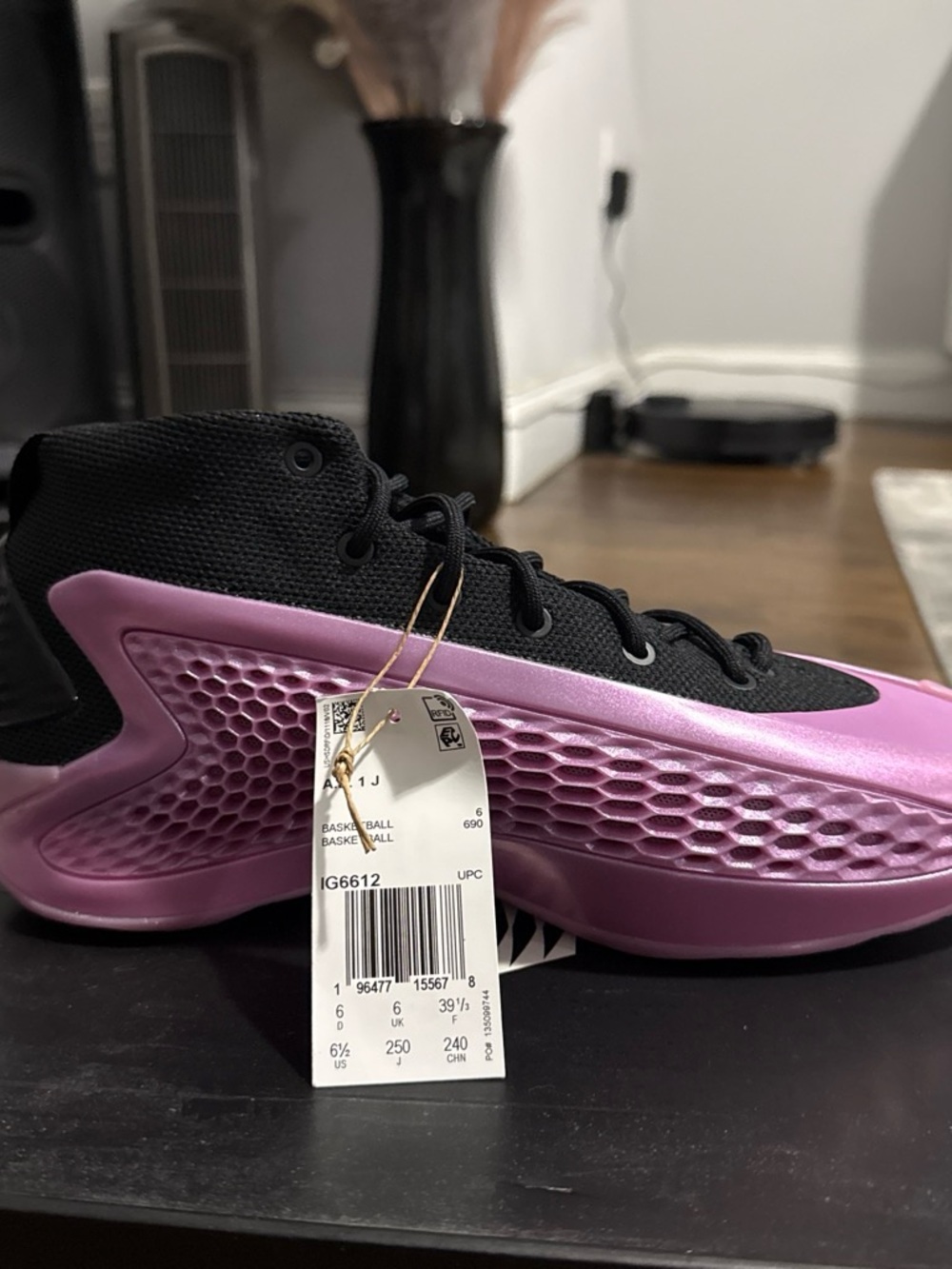 adidas Anthony Edward’s Kids Basketball Sneakers in Black and Purple